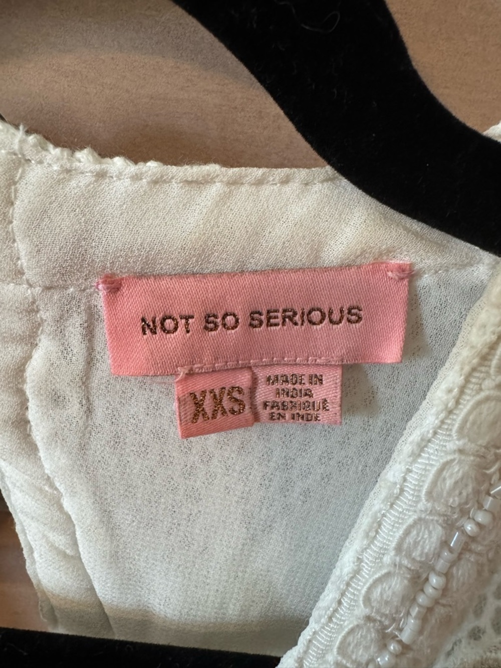 NWOT | Anthropologie Not So Serious Beaded White Deep V-Neck Mini Dress XXS - Picture 3 of 10